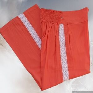 New Bohemian Orange Wide Leg Lounge Pants Sz M